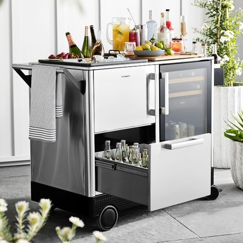 All Large Appliances | Williams Sonoma Mobile Bar Cart, Outdoor Mobile, Speed Rail, Food Cart Design, Beverage Center, Mobile Bar, Large Appliances, Outdoor Bar, Kitchen Cart