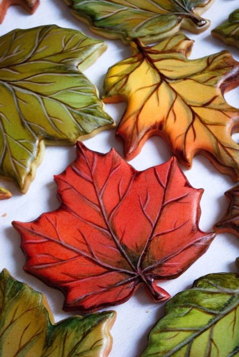 Decorated Leaf Cookies Royal Icing, Royal Icing Fall Leaves, Turkey Sugar Cookies Royal Icing, Fall Royal Icing Transfers, Pumpkin Decorated Sugar Cookies, Leaf Cookies Royal Icing, Fall Cookies Decorated With Royal Icing, Fall Decorated Cookies Royal Icing, Fall Sugar Cookies Royal Icing