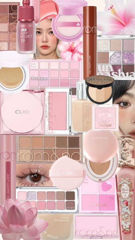 Pink korean makeup products Pink Korean Makeup, Beauty Makeup Aesthetic, Kbeauty Korean Makeup, Korean Makeup Products, Korean Makeup Brands, Pink Korean, Aesthetic Korean, Makeup Aesthetic, Korean Products