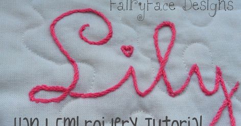 I get a lot of comments and questions about embroidering baby names on quilts. It's something I started to do last year, and I've done... Name Embroidery, Hand Embroidery Tutorial, Embroidery Tutorial, Embroidery Letters, Quilt Labels, Learn Embroidery, Simple Embroidery, Silk Ribbon Embroidery, Crewel Embroidery