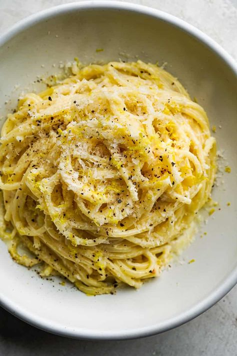 Whisper Of Yum, Lemon Pasta Recipes, Recipe Italian, Italian Pasta Dishes, Lemon Pasta, Parmigiano Reggiano, Pasta Shapes, Italian Pasta, Pasta Dish