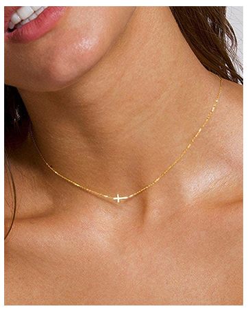 Cross Necklace for Women - 18K Gold Plated Cross Necklace Dainty Gold Cross Necklace Tiny Sideway Cross Choker Necklace Gold Cross Necklaces for Women Gold Jewelry for Women Gold Cross Necklaces, Women Gold Jewelry, Cross Necklace Simple, Cross Necklace For Women, Cross Choker Necklace, Choker Necklace Gold, Cross Necklace Sideways, Cross Choker, Cross Necklaces