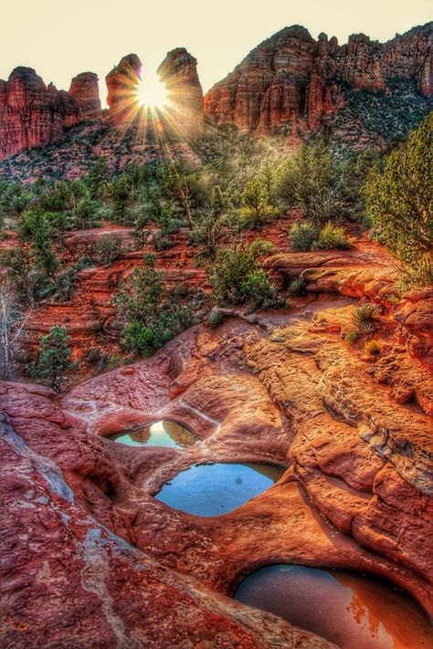 Seven Sacred Pools, Sedona AZ - Find this beautiful feature on Soldier's Pass trail Seven Sacred Pools Sedona, Sedona Arizona Aesthetic, Sedona Aesthetic, Sedona Arizona Photography, Sedona Art, Sedona Photography, Arizona Scenery, Arizona Aesthetic, Natural Wonders Of The World