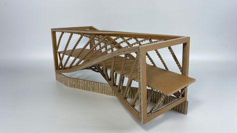 Cardboard Bridge Ideas | cardboard easy crafts Architecture Models Cardboard, Architecture Cardboard Model, Arch Model Concept Ideas, Bridge Model Architecture, Conceptual Model Architecture Abstract, Folding Architecture Concept, Cardboard Model Architecture, Structural Model Architecture, Cardboard Bridge