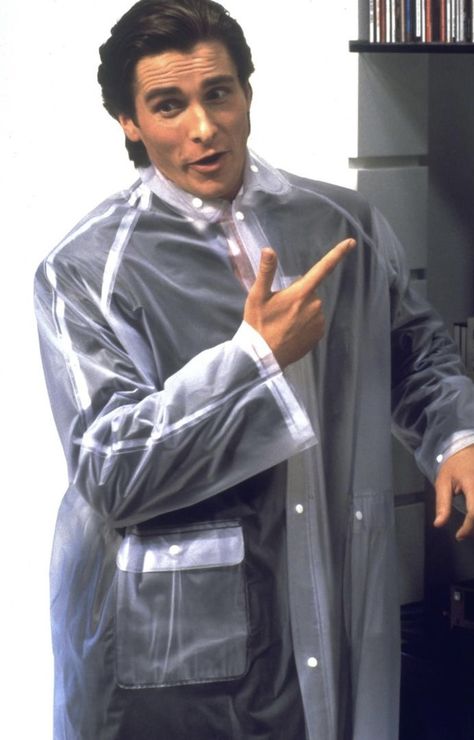 Patrick Bateman Raincoat, Chris Bale, Hot Halloween, Patrick Bateman, Halloween Outfit, Christian Bale, The Grey, 인물 사진, Movie Scenes