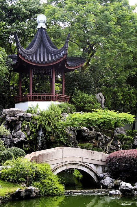 Gazebo in the Chinese Gardens in Singapore. Asian Architecture, Asian Garden, Easy Landscaping, Garden Gazebo, Chinese Landscape, Chinese Garden, Traditional Landscape, Garden Photography, Chinese Architecture