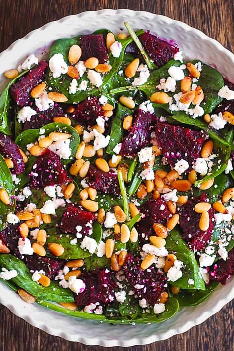 Salad Beet, Mei Fun, Salad With Beets, Beet Salad With Feta, Pine Nuts Salad, Salad With Mint, Salad With Goat Cheese, Beet And Goat Cheese, Beet Salad Recipes