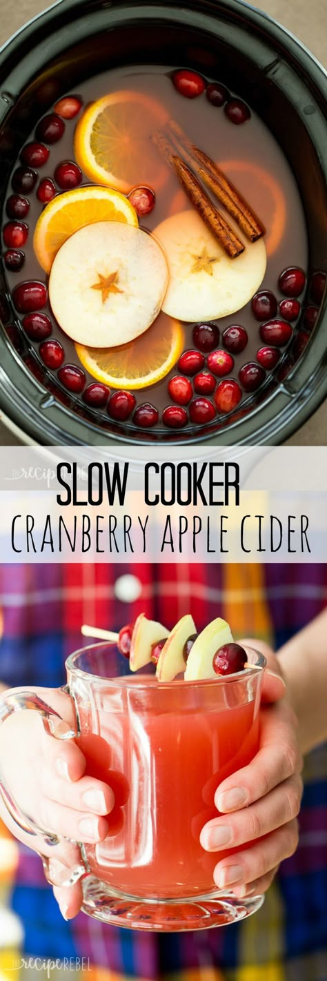 The perfect holiday drink, this Slow Cooker Cranberry Apple Cider is made with apple, cranberry and orange juices! Perfect for your Thanksgiving or Christmas party. Cranberry Apple Cider, Apple Cider Recipe, Cranberry Apple, Fitness Recipes, Cider Recipe, Holiday Drink, Apple Cranberry, God Mat, Crock Pot Slow Cooker