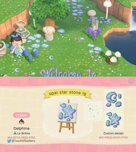 #acnh #opal Acnh Etoile Yard, Acnh Glitter Path, Acnh Spacecore Designs, Animal Crossing Fairy Path Code, Acnh Sparkle Design, Acnh Constellation Design, Acnh Magic Path, Whimsical Acnh Codes, Fairycore Paths Acnh Codes