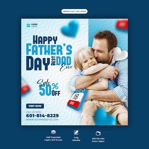 Father Day Ad, Fire Horse, Fathers Day Sale, Dad Day, Ui Design Inspiration, Web Banner, Banner Template, Free Psd, Happy Father