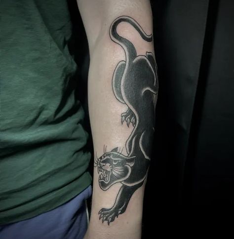 Tattoo uploaded by Corrie Martin • Tattoodo Crawling Panther Tattoo, Crawling Panther, Traditional Panther, Eagle Chest Tattoo, Traditional Panther Tattoo, Black Panther Tattoo, Black And White Tattoo, Tattoo S, Club Tattoo