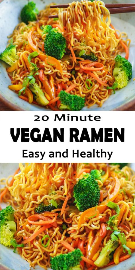 Ramen Noodles With Broccoli, Raman Noodles Recipe Vegan, Healthier Ramen Noodles, Healthy Ramen Noodle Recipes, Veggie Ramen, Healthy Ramen Noodles, Ramen Noodle Recipes Easy, Vegetarian Noodles, Healthy Ramen