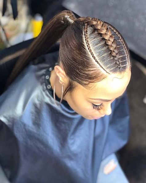 Hairstyles Sleek, Cornrow Ponytail, Stylish Ponytail, Weave Ponytail Hairstyles, Sleek Ponytail Hairstyles, Weave Ponytail, Black Ponytail Hairstyles, Braided Hairstyle, Braided Ponytail Hairstyles