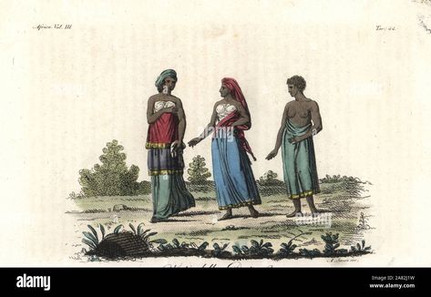 Download this stock image: Costume of the women of the Kingdom of Kongo (Congo). Handcoloured copperplate engraving by Antonio Sasso from Giulio Ferrario's Ancient and Modern Costumes of all the Peoples of the World, Florence, Italy, 1843. - 2A82J1W from Alamy's library of millions of high resolution stock photos, illustrations and vectors. Ancient Mali, Kingdom Of Kongo, Empire Clothing, Modern Costumes, A3 Poster, Old Paintings, Large Picture Frames, People Of The World, Wonderful Images