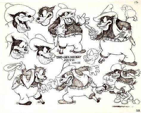 1934 ... Peg-Leg Pete! | copyright- Disney | James Vaughan | Flickr 1930s Cartoons, Cartoon Reference, Old Cartoon Characters, Cartoon Model, Peg Leg, Animation Disney, Vintage Cartoons, Animation Sketches, Walt Disney Animation Studios