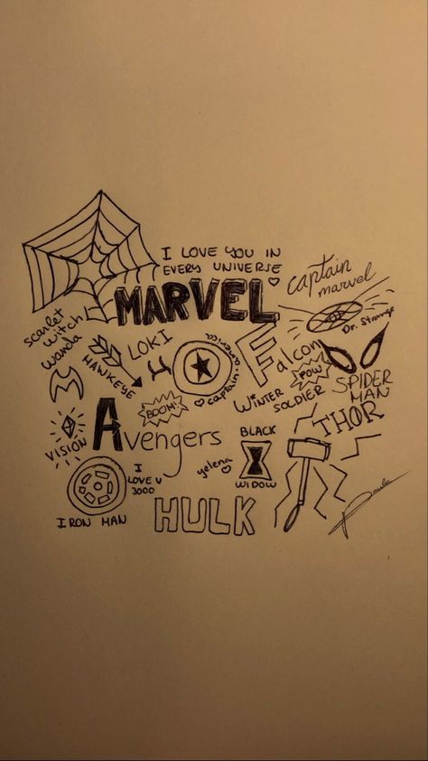 Avengers Doodle Art, Sketch Book Easy Ideas, Marvel Art Drawings Easy, Marvel Doodles Easy, Easy Marvel Drawings, Marvel Doodle Art, Marvel Sketches Easy, Marvel Drawings Easy, Marvel Drawing Ideas