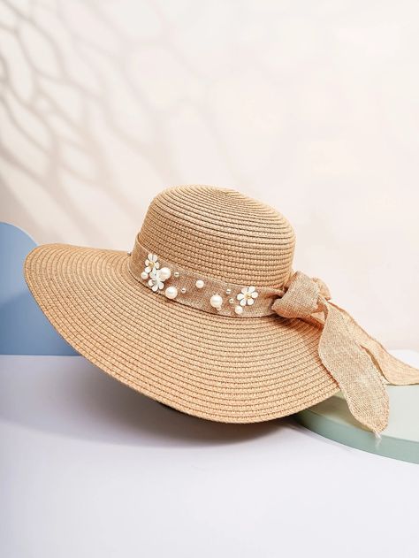 Bone Bordado, Style Bucket Hat, Pearl Beach, Women Hats Fashion, Boho Hat, Pearl Decor, Fancy Hats, Girly Accessories, Flower Hats