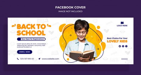 Back to school facebook timeline cover a... | Premium Psd #Freepik #psd #banner Shoes Banner, Layout Quotes, Banner School, Quote Banner, Education Banner, Cover Page Template, Education Poster Design, Banner Online, Facebook Cover Images