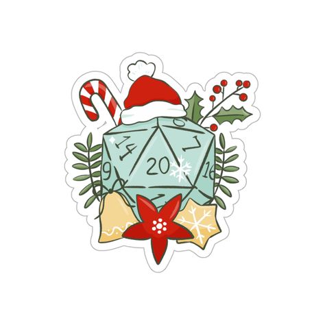 Dnd Christmas Map, Christmas Dnd, Dnd Christmas, Merry Critmas Dnd, Dungeons And Dragons Christmas, Dnd Christmas Card, Dnd Dice Sticker, Cute Cookies, Christmas Stickers