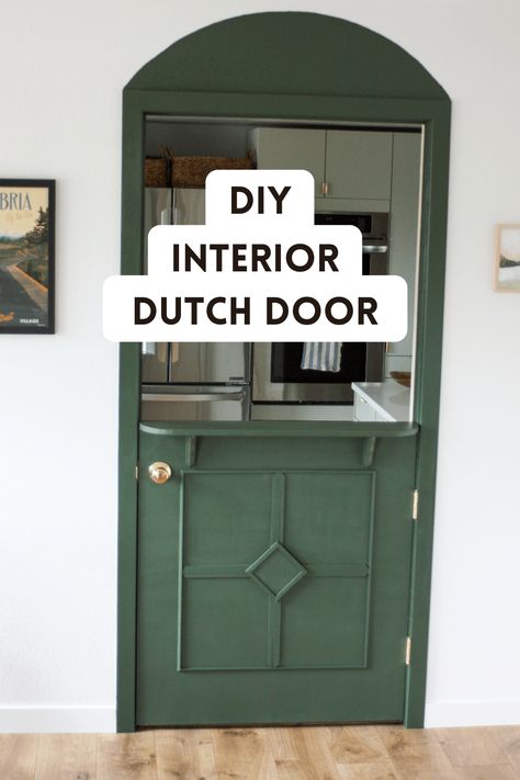 Half Door Kitchen, Diy Half Door Ideas, Half Door Diy, Painted Back Door Interior, Dutch Door Farmhouse, Dog Dutch Door, Basement Dutch Door, Interior Half Door, Half Doors In The House Diy