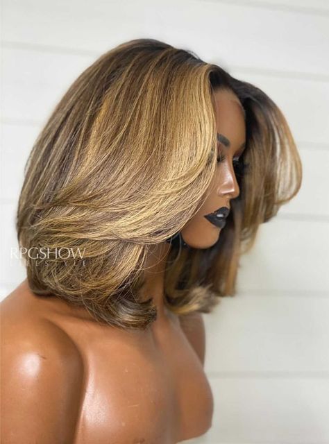 Curtain Bangs Braided Hair, Long Bob With Curtain Bangs Black Women, Curtain Bang Bob Black Women, Curtain Bangs Short Hair Black Women, Highlight Curtain Bangs, Medium Bob With Curtain Bangs, Bangs Bob Hair, Curtain Bangs Bob, Bang Bob