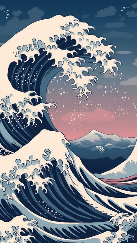 Japanese Phone Wallpaper, Focal Point Drawing, Agua Aesthetic, Japanese Wave Art, Japan Wave, Cute Background Pictures, Disney Cars Wallpaper, Iphone Wallpaper Bright, Lego Wallpaper