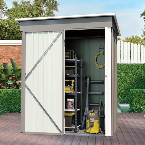 Amazon.com: Ball & Cast 10x12 FT Metal Outdoor Storage Shed,Patio, Lawn & Garden Steel Anti-Corrosion Waterproof Tool Cabinet with Lockable Door and Ventilation,House for Bicycles,Lawnmowers,Barbeques,Brown : Everything Else Sloping Roof, Outdoor Storage Shed, Metal Storage Sheds, Tool Shed, Patio Storage, Snow Blowers, Outdoor Sheds, Metal Shed, Outdoor Essentials