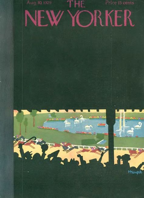 August 10, 1929 - Theodore G. Haupt The New Yorker August, The New Yorker Covers, The New Yorker Magazine, New Yorker Magazine, New Yorker Covers, Notebook Cover Design, Horse Posters, Green Paintings, Cover Artwork