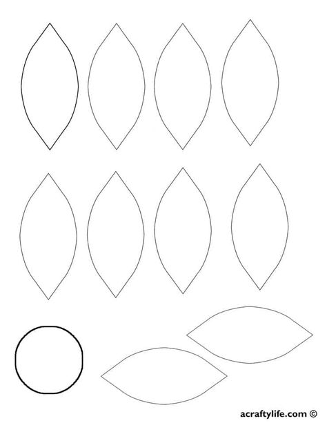 Flower Template Free Printable with Petals - A Crafty Life Flower Templates Printable Free, Cut Out Flowers, Origami Paper Flowers, Flower Petal Template, Flower Templates Printable, Template Free Printable, Flower Pedals, Flower Outline, Spring Crafts For Kids