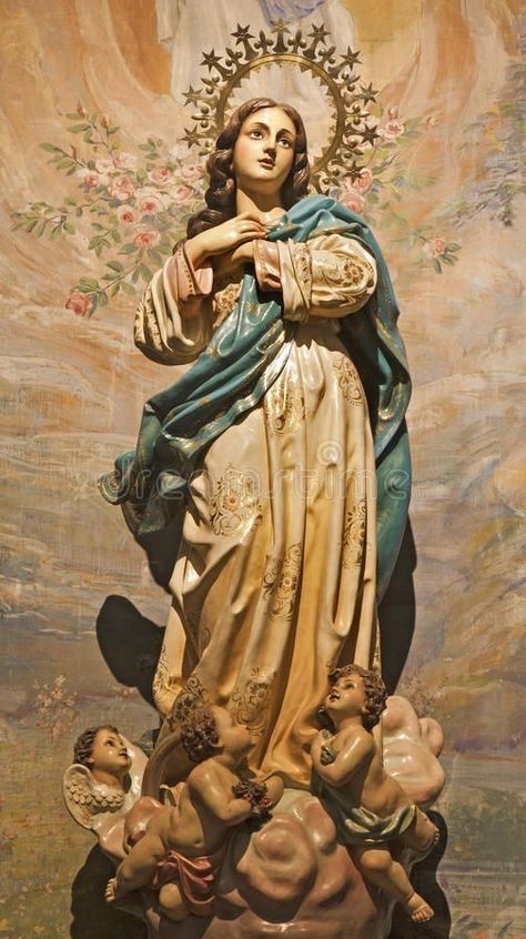 Immaculate Conception Of Mary, Christus Tattoo, Assumption Of Mary, Mother Mary Images, Blessed Mary, Virgin Mary Statue, Images Of Mary, Mama Mary, Mary Statue