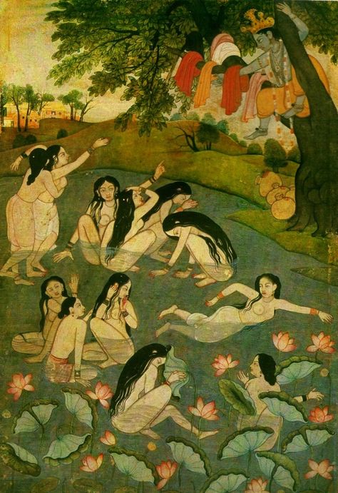 India Painting, 18th Century Paintings, Indian Art Gallery, Ancient Paintings, Indian Painting, Krishna Painting, Indian Paintings, Indian Art Paintings, Indian Gods