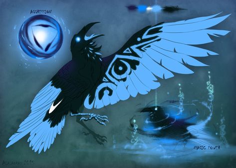 ArtStation - Blue-tailed raven, Hanna Hetmanchuk Raven Tail, Raven Design, Full Illustration, Blue Raven, Raven Wings, Raven Bird, Crow Art, Raven Art, Bird Drawings