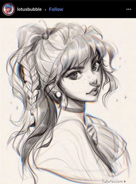 Lotus Bubble, Lydia Elaine, Morning Sketch, Drawing Hairstyles, I Love Drawing, Bubble Art, Love Drawing, Sketch Inspiration, Portrait Sketches