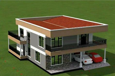 Hidden Roof House Design, Roof House Design, Cheap Houses To Build, House Structure Design, Uae Flag, Modern Bungalow House Design, Flat Roof House, House Main Door Design, Modern Roofing