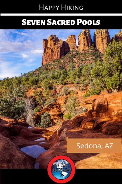 seven sacred pools hike in arizona 7 Sacred Pools Sedona, Seven Sacred Pools Sedona, Water Cave, Arizona Pools, Sedona Hikes, Girls Roadtrip, Sink Hole, Sacred Water, Arizona Road Trip