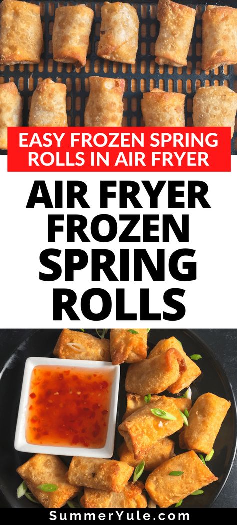 Frozen Spring Rolls In Air Fryer, Airfryer Spring Rolls, Air Fry Spring Rolls, Mini Egg Rolls, Healthy Spring Rolls Recipe, Rolls In Air Fryer, Frozen Egg Rolls, Healthy Spring Rolls, Pork Spring Rolls