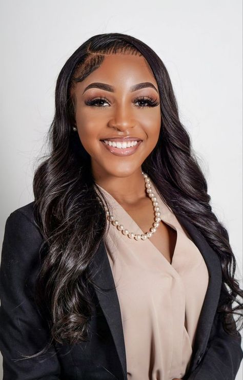 Linkedin Headshots Black Women, Corporate Makeup Looks Black Women, Professional Headshots Women Business Head Shots, Headshot Hairstyles For Black Women, Job Headshots, Business Photoshoot Ideas Professional Headshots Black Women, Black Women Professional Headshots, Black Woman Headshots, Headshot Black Women