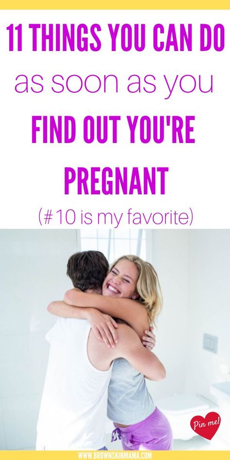 So you've got that all important positive pregnancy test that you've been hoping for but what do you do next? Do you make an announcement? keep the pregnancy test a secret or what? Find out about 11 things you should do now that you are pregnant. #pregnancy #brownskinmama #pregnancytips #newmom Pregnancy Test Positive, First Trimester Tips, Baby Gender Prediction, Pregnancy Timeline, Pregnancy Goals, Positive Pregnancy Test, Advice For New Moms, All About Pregnancy, Natural Pregnancy