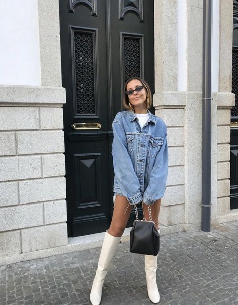 Mode Dope, White Boots Outfit, Foto Poses, Looks Street Style, Fashion Weeks, White Boots, Fashion 2020, Looks Style, Girls Fashion