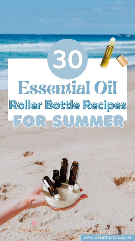 Looking for essential oil blends to get you through the summe? Get ready for summer with these 30 essential oil roller ball recipes! From bug repellent blends to sunburn soothers, these DIY essential oil roller blends will help you stay cool, calm, and collected all season long. Click to learn how to make your own rollerball blends with high-quality essential oils and carrier oils. Your summer self-care routine just got a whole lot better! Roller Ball Recipes, Essential Oil For Sunburn, Essential Oil Roller Blends, Oil Roller Blends, Room Spray Recipe, Summer Essential Oils, Essential Oil Roller Bottle Recipes, Roller Bottle Recipes, Roller Blends