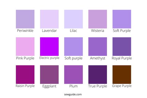 Purple Color Names, Purple Color Combinations, Purple Names, Painting School, Visible Spectrum, Purple Bottom, Purple Color Palettes, Purple Suits, How To Shade