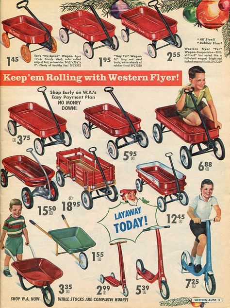 Big Car Toys, Peddle Car, Western Auto, School Toys, Victorian Toys, Old School Toys, Toy Catalogs, Old Wagons, Retro Bicycle