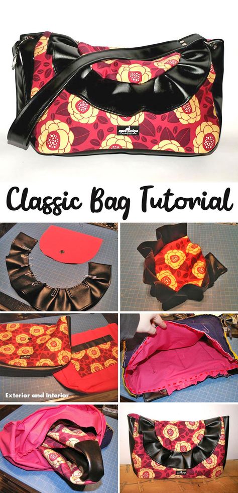 The "Classical Romance" Bag Tutorial Classical Romance, Handbag Sewing, House Template, Flowers Tote, Pouch Tutorial, Felt Gifts, Paper House, Sewing Tutorials Free, Bag Tutorial