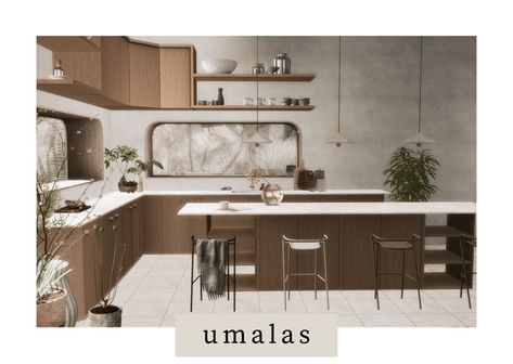 umalas. | sundays on Patreon Sims 4 Kitchen Set, Sims 4 Kitchen Cabinets, Sims 4 Kitchen, Die Sims 4, Mod Furniture, Sims 4 Download, Sims 4 House Design, Casas The Sims 4, Concrete Kitchen