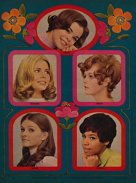 Hairstyles for 1968 by The Pie Shops, via Flickr 70s Aesthetic, Swinging Sixties, Vintage Makeup, Different Hairstyles, Vintage Magazines, Paris Hilton, Vintage Hairstyles, Vintage Beauty, Vintage Ads