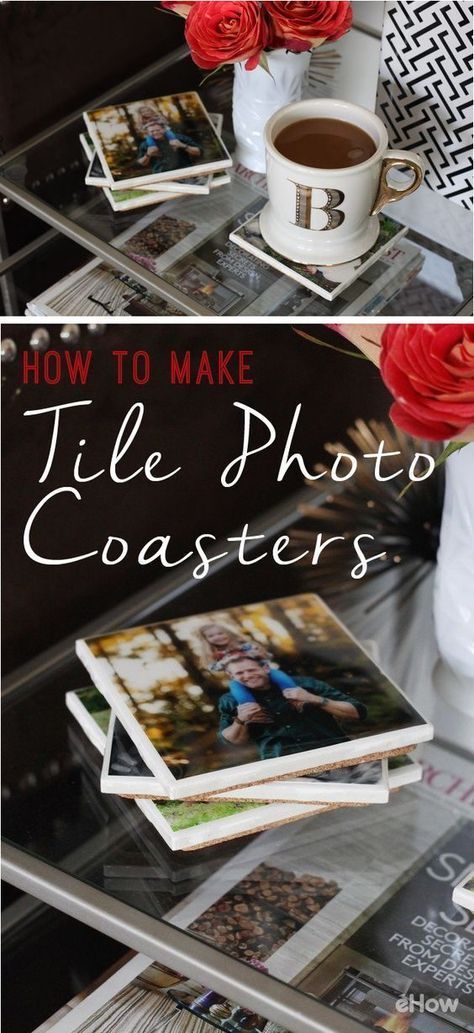 Diy Wedding Present, Photo Coasters Diy, Photo Tile Coasters, Kids Easy Crafts, How To Make Tiles, Diy Wedding Presents, Boys Crafts, Diy Coasters Tile, Crafts For The Home