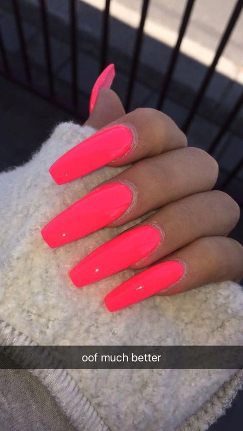 Coral Acrylic Nails, Summer Nails Neon, Acrylic Nails Natural, Bright Summer Acrylic Nails, Nails Yellow, Nail Art Designs Summer, Her Nails, Disney Nails, Shellac Nails