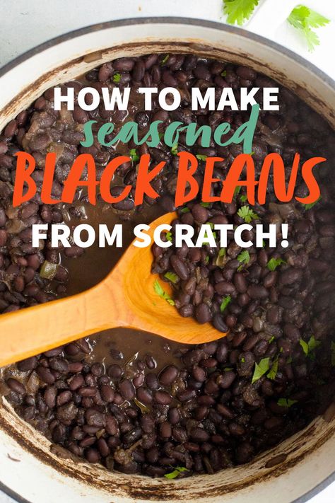 Seasoned Black Beans Recipe, Black Beans From Scratch, Cook Black Beans, Beans From Scratch, Mexican Black Beans, Dried Black Beans, Black Bean Recipes, Cooking Black Beans, Canned Black Beans