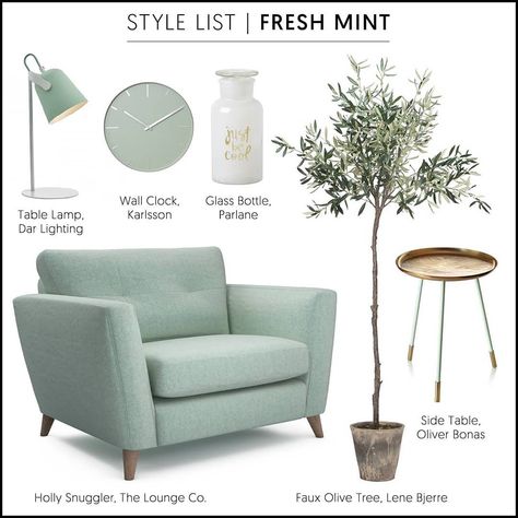 Glamour Living Room Decor, Sofa Mint, Hampton Interior, Caravan Interior Makeover, Light Blue Living Room, Green Sofa Living Room, Lounge Room Styling, Green Accent Chair, Green Living Room Decor