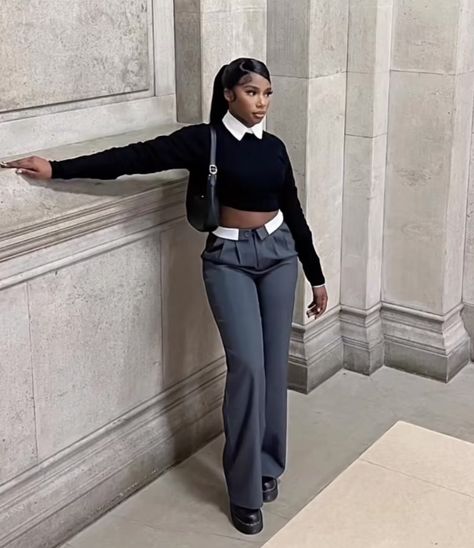 Old Money Baddie Outfits, Smart Casual Black Women Work Outfits, Rich Black Woman Outfits, Old Money Fashion Black Women, Smart Casual Outfits Black Women, Corporate Outfits Women Summer, Fall Professional Outfits Black Women, Smart Corporate Work Outfits, Preppy Academia Aesthetic